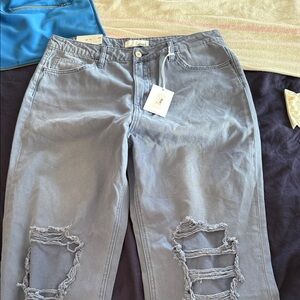 Stylish Gray Distressed Men's Jeans